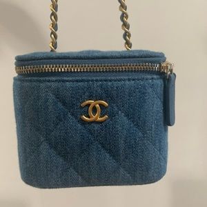 Chanel denim vanity with crush ball